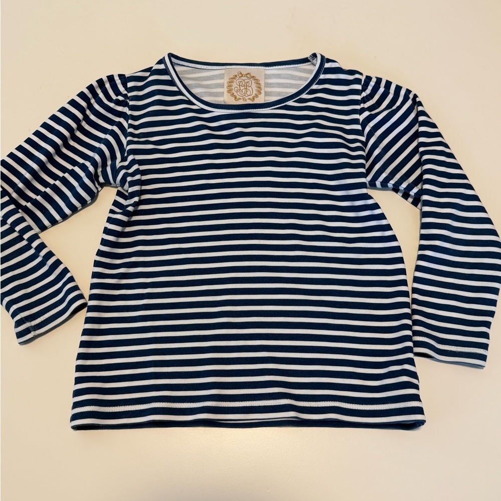 The Beaufort Bonnet Company Navy and White Striped Long-Sleeve Tee